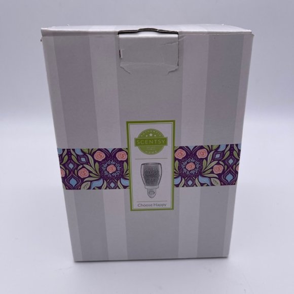 Scentsy Choose Happy Mini PLUG IN Wax Warmer Glass NEW in BOX - Picture 1 of 4